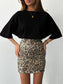 CEQUIN LEOPARD SKIRT