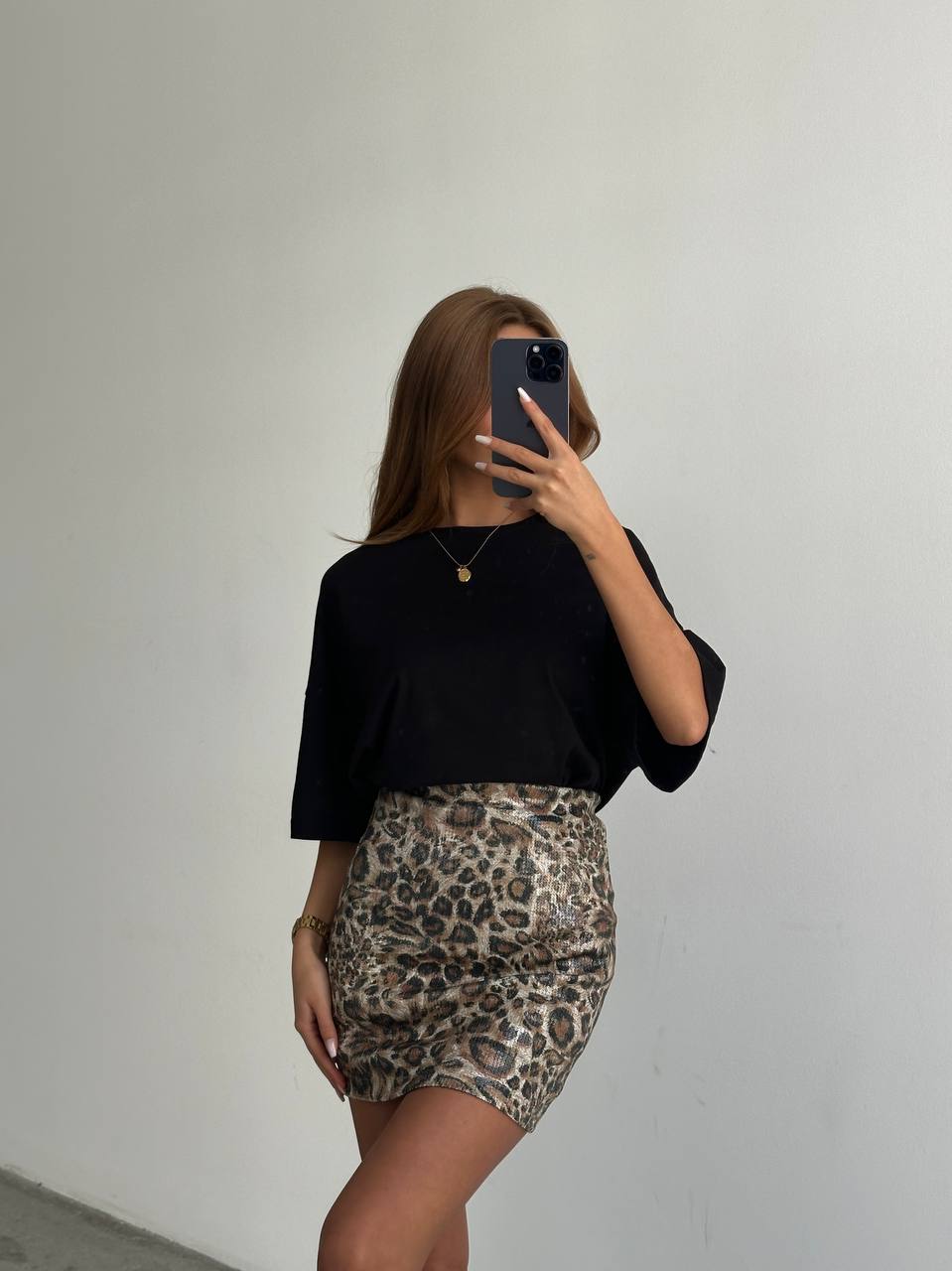 CEQUIN LEOPARD SKIRT