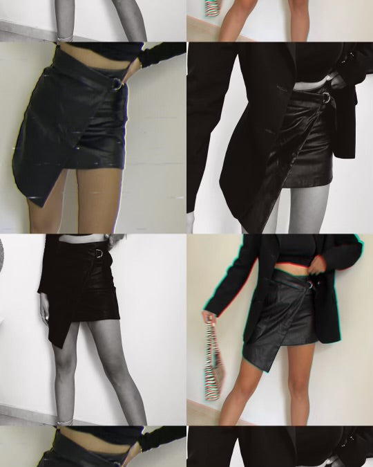 Eco-leather skirt